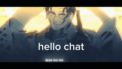A Drawing Of A Man With The Words Hello Chat Mas No No Below Him GIF