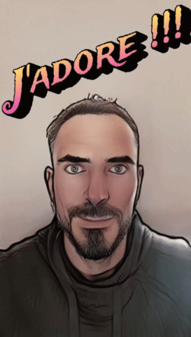 Drawing Of Man With J Adore Above GIF
