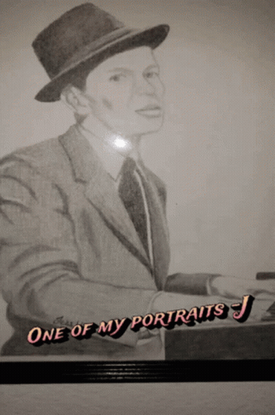 A Drawing Of A Man With The Words One Of My Portraits J On The Bottom GIF
