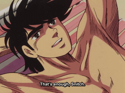 A Drawing Of A Man With The Words That 'S Enough Snitch GIF