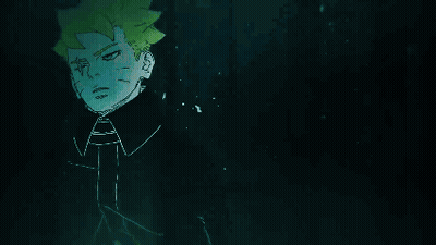 A Drawing Of A Man With Yellow Hair And A Black Coat GIF
