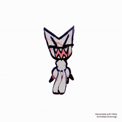 A Drawing Of A Monster Is Generated With Meta Animated Drawings On A White Background GIF