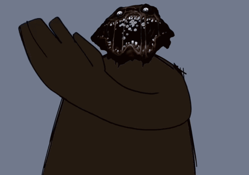 A Drawing Of A Monster With A Huge Mouth GIF