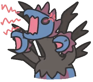 A Drawing Of A Monster With Its Mouth Open Sticker