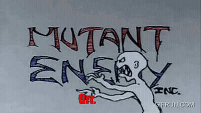 A Drawing Of A Monster With Mutant Enemy Inc. Written On It GIF