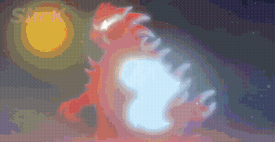 A Drawing Of A Monster With The Letter S On The Bottom GIF
