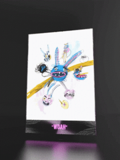 A Drawing Of A Monster With The Word Woah On The Bottom Right GIF