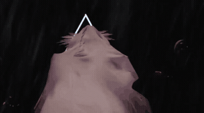A Drawing Of A Mountain With A Blue Background GIF