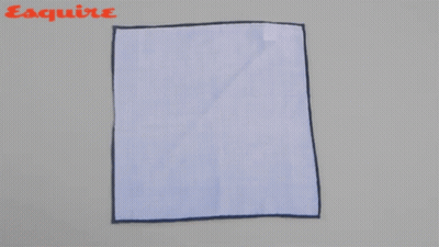 A Drawing Of A Napkin With Esquire Written In Red GIF
