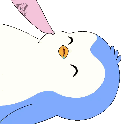 A Drawing Of A Penguin With A Pink E On Its Chest Sticker