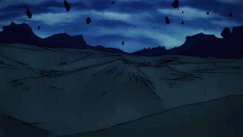 A Drawing Of A Person Falling Into A Hole With A Blue Background GIF