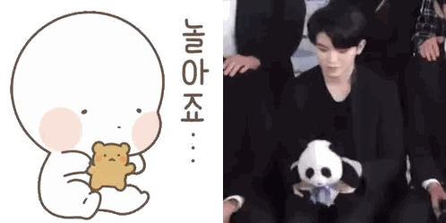 A Drawing Of A Person Holding A Teddy Bear Next To A Picture Of A Man Holding A Panda Sticker