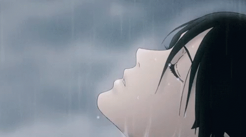 A Drawing Of A Person Laying In The Rain GIF