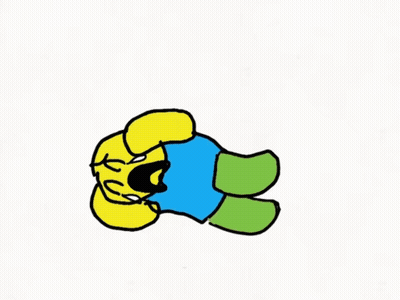 A Drawing Of A Person Laying On Their Back With A Yellow Face And Green Arms . GIF