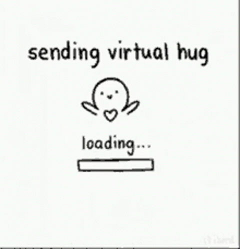 A Drawing Of A Person Loading A Virtual Hug GIF