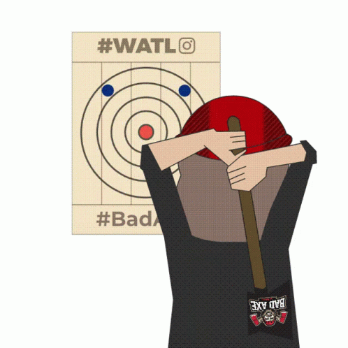 A Drawing Of A Person Looking At An Explosion With The Hashtag #Badaxe On The Bottom GIF
