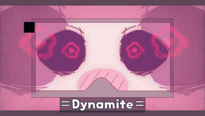 A Drawing Of A Person 'S Eyes With The Word Dynamite Underneath GIF