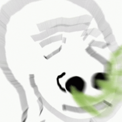 A Drawing Of A Person 'S Face With Green Smoke Coming Out Of Their Mouth GIF