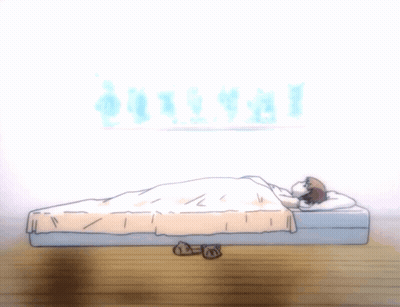 A Drawing Of A Person Standing Next To A Bed GIF