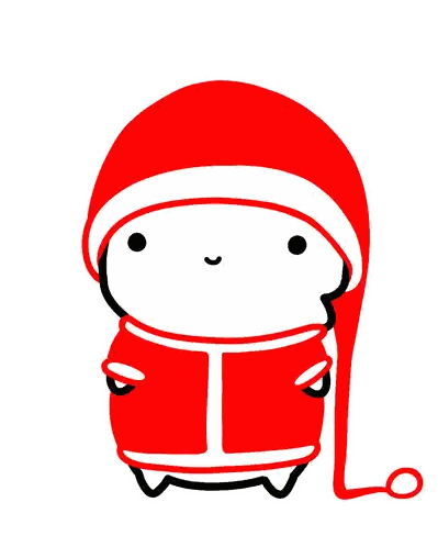 A Drawing Of A Person Wearing A Santa Suit And Hat Sticker