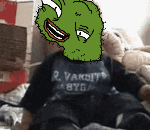 A Drawing Of A Person Wearing A Shirt That Says Varsity Byg GIF