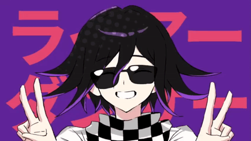 A Drawing Of A Person Wearing Sunglasses And Giving The Peace Sign GIF