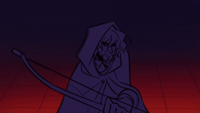 A Drawing Of A Person With A Bow And Arrow GIF