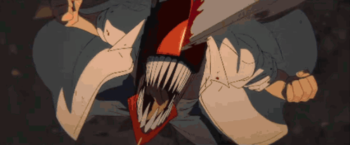 A Drawing Of A Person With A Chainsaw Coming Out Of Their Mouth GIF