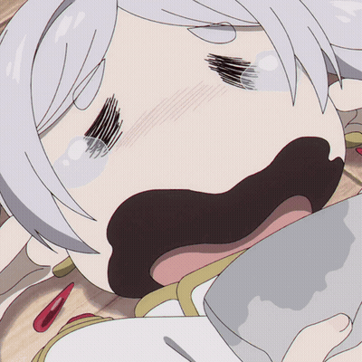A Drawing Of A Person With A Gray Blanket On Their Chest GIF