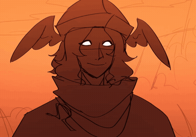 A Drawing Of A Person With A Hat And Wings GIF