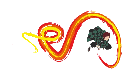 A Drawing Of A Person With A Long Red And Yellow Swirl Around Them Sticker