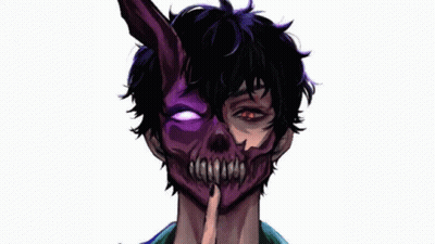 A Drawing Of A Person With A Purple Mask On GIF