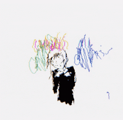 A Drawing Of A Person With A Question Mark In The Lower Right Hand Corner GIF