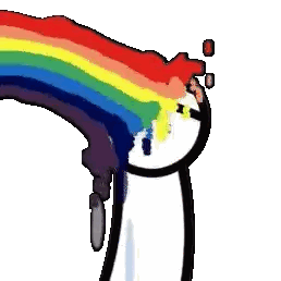 A Drawing Of A Person With A Rainbow Coming Out Of Their Nose . Sticker