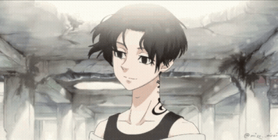 A Drawing Of A Person With A Tattoo On Their Neck .. GIF