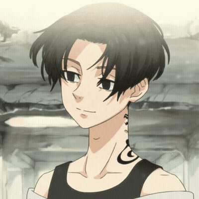 A Drawing Of A Person With A Tattoo On Their Neck That Says ' S ' On It GIF