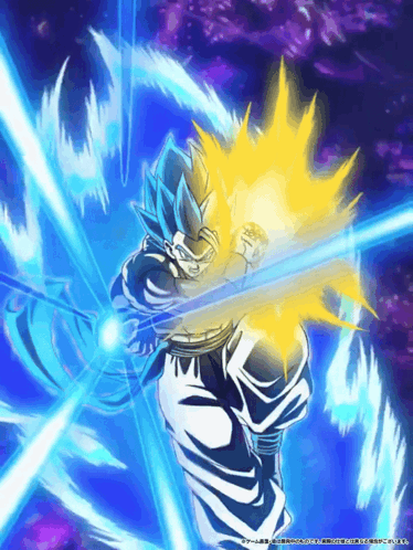 A Drawing Of A Person With Blue Hair And A Yellow Light GIF