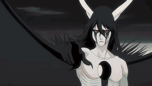 A Drawing Of A Person With Horns And A Crescent Moon On Their Chest GIF