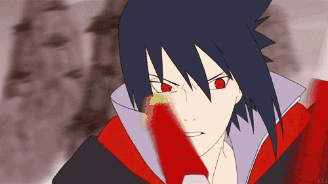 A Drawing Of A Person With Red Eyes GIF