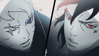 A Drawing Of A Person With Red Eyes And A X On Their Forehead GIF