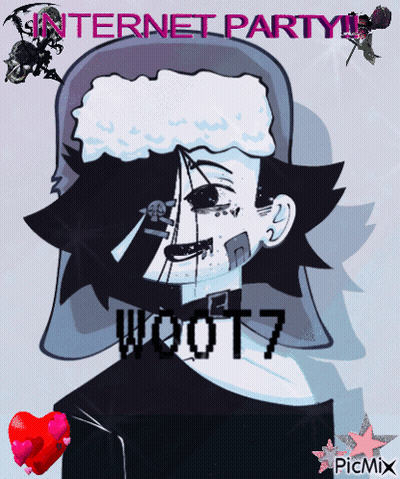 A Drawing Of A Person With The Word Internet Party Written On It GIF
