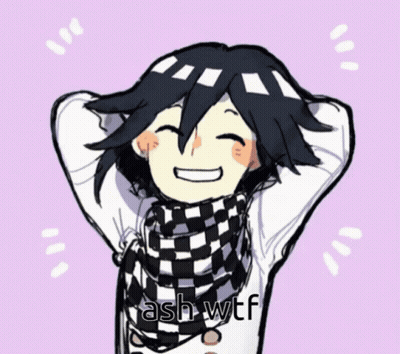 A Drawing Of A Person With The Words " Ash Wtf " Below Them GIF