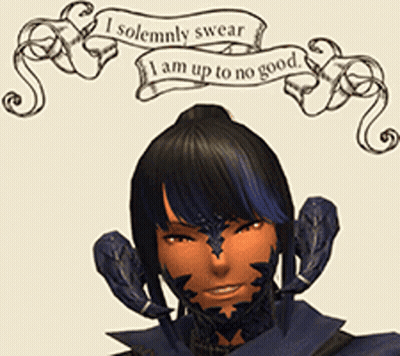 A Drawing Of A Person With The Words I Solemnly Swear I Am Up To No Good GIF