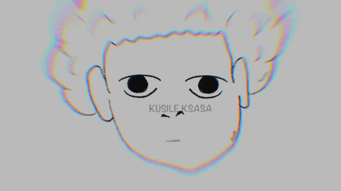 A Drawing Of A Person With The Words Kusile Ksasa Written In Black GIF