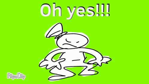 A Drawing Of A Person With The Words Oh Yes Written On It GIF