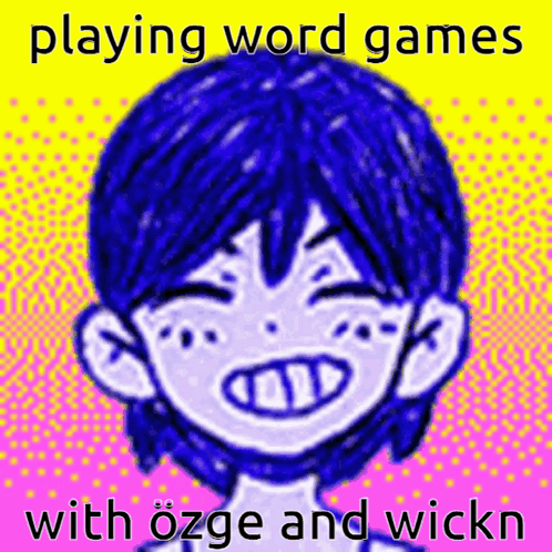 A Drawing Of A Person With The Words Playing Word Games With Özge And Wickn GIF