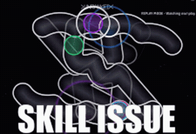 A Drawing Of A Person With The Words Skill Issue Underneath GIF