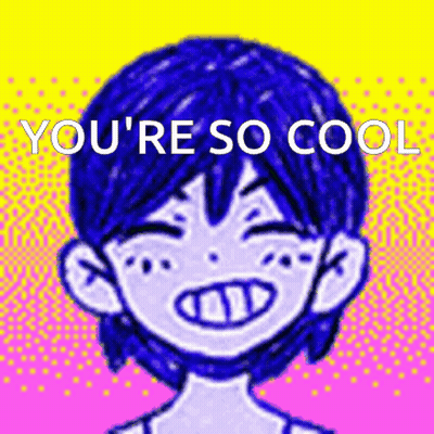 A Drawing Of A Person With The Words You 'Re So Cool On It GIF