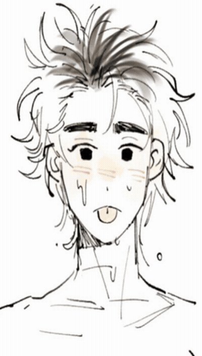 A Drawing Of A Person With Their Tongue Sticking Out GIF