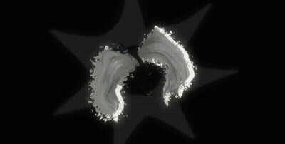 A Drawing Of A Person With Wings And A Swirl Of Light GIF